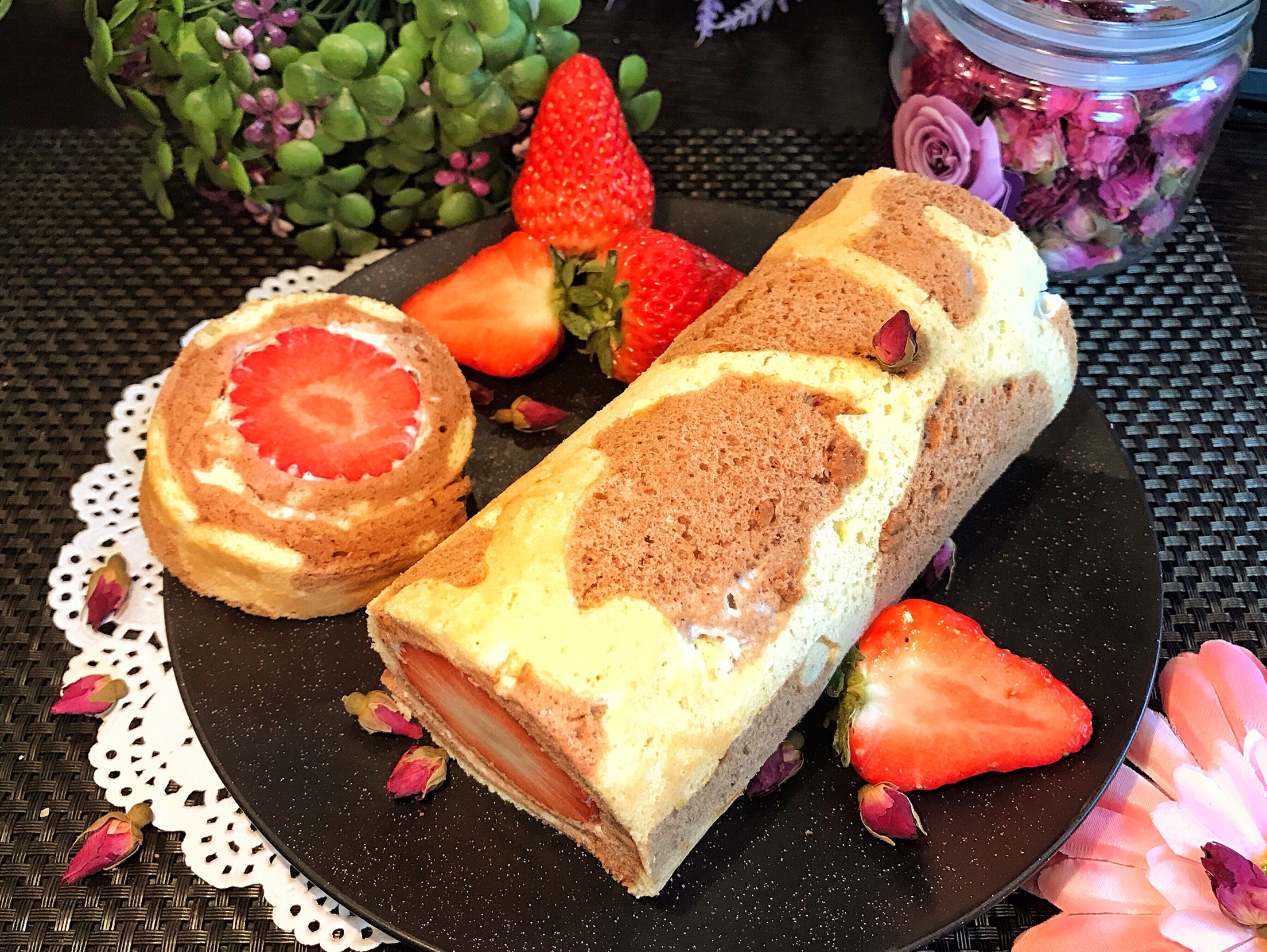 豹纹草莓蛋糕