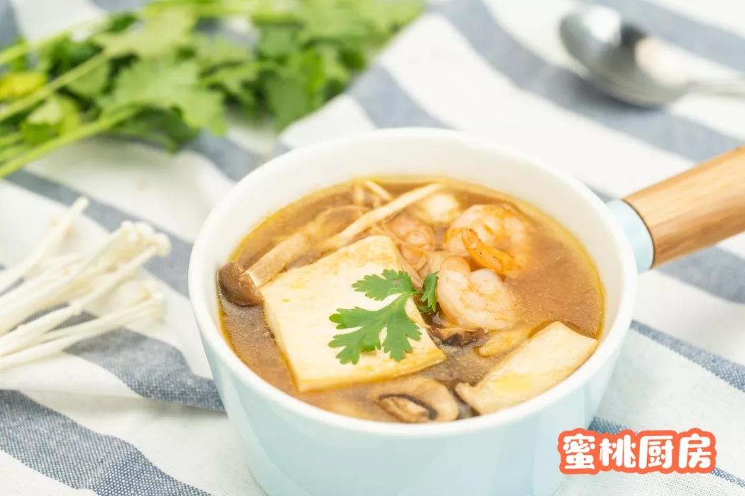 虾仁菌菇烩豆腐