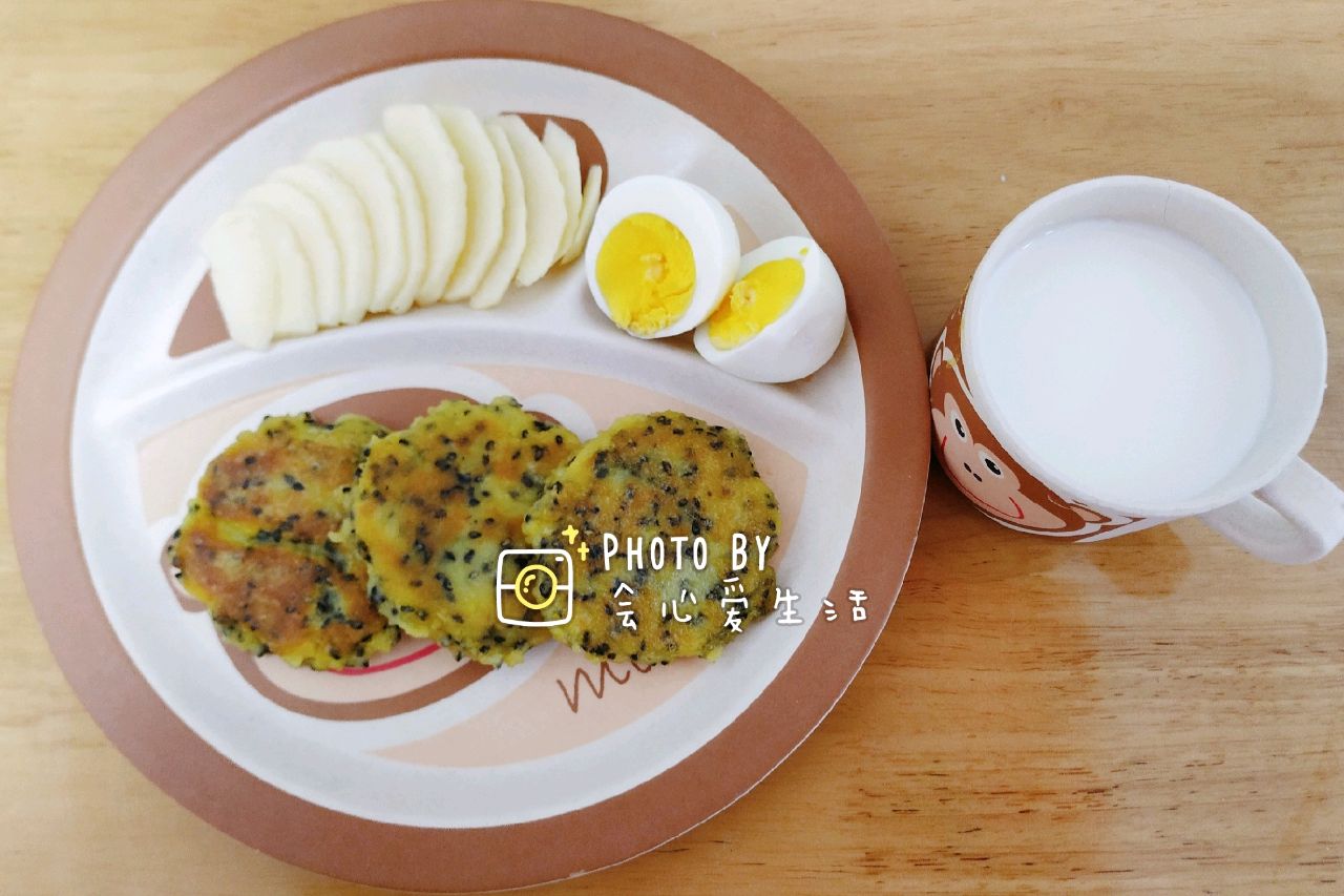 【快手早餐3•黑芝麻玉米饼】超详细教程_儿童早餐_元气早餐