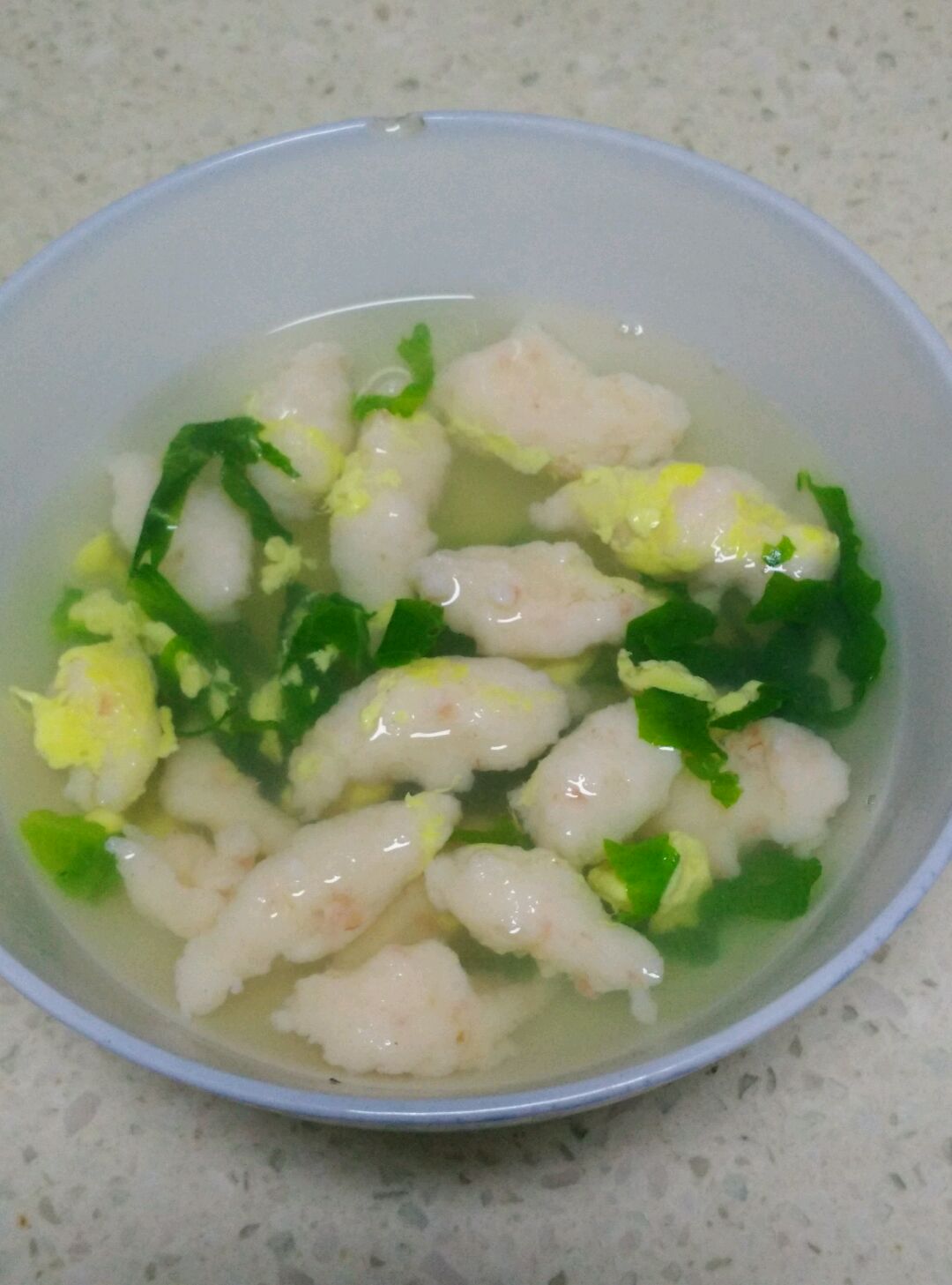 小白菜虾滑汤