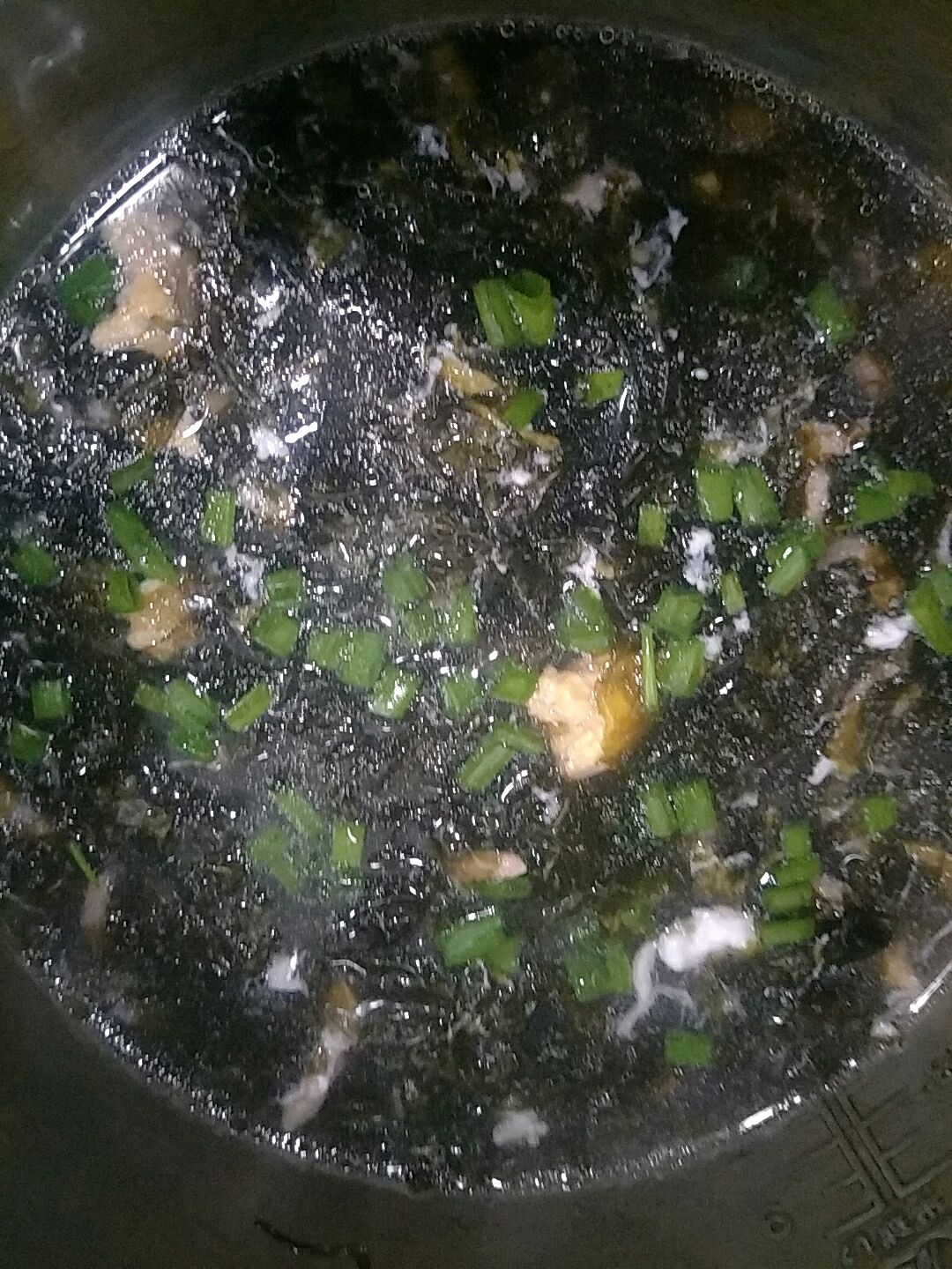 咸蛋紫菜肉丝汤