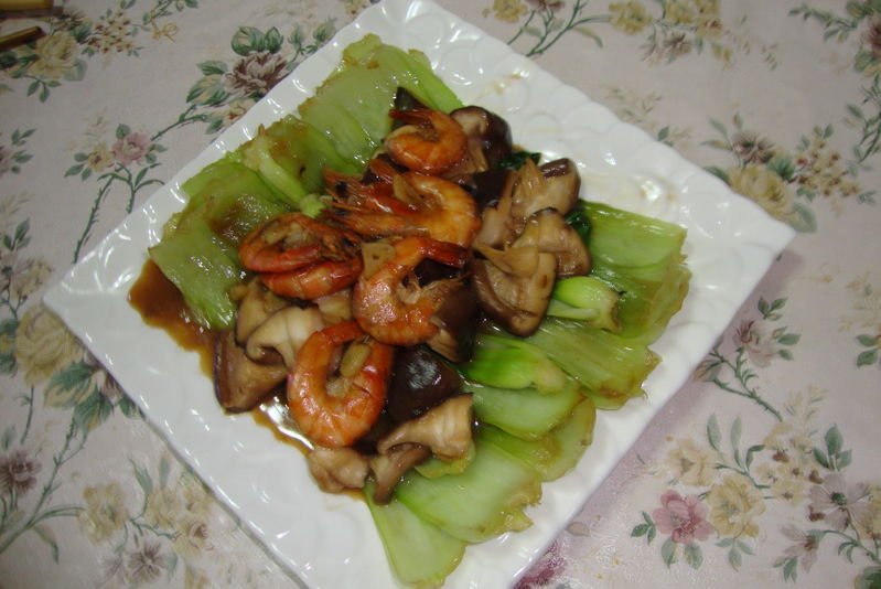 香菇虾仁扒油菜