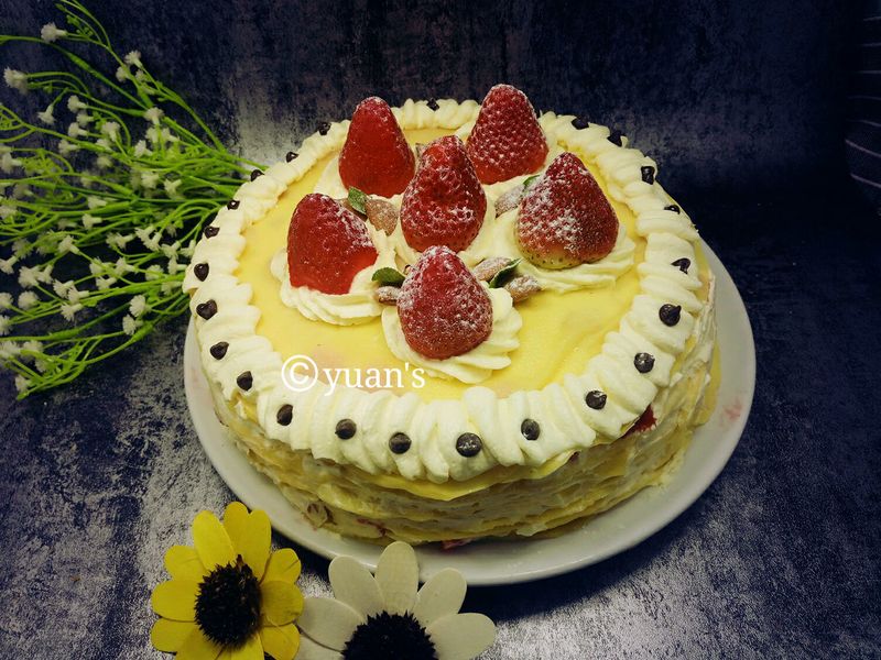 草莓千层蛋糕（可丽饼蛋糕）三能蛋卷模具制作 免烤蛋糕