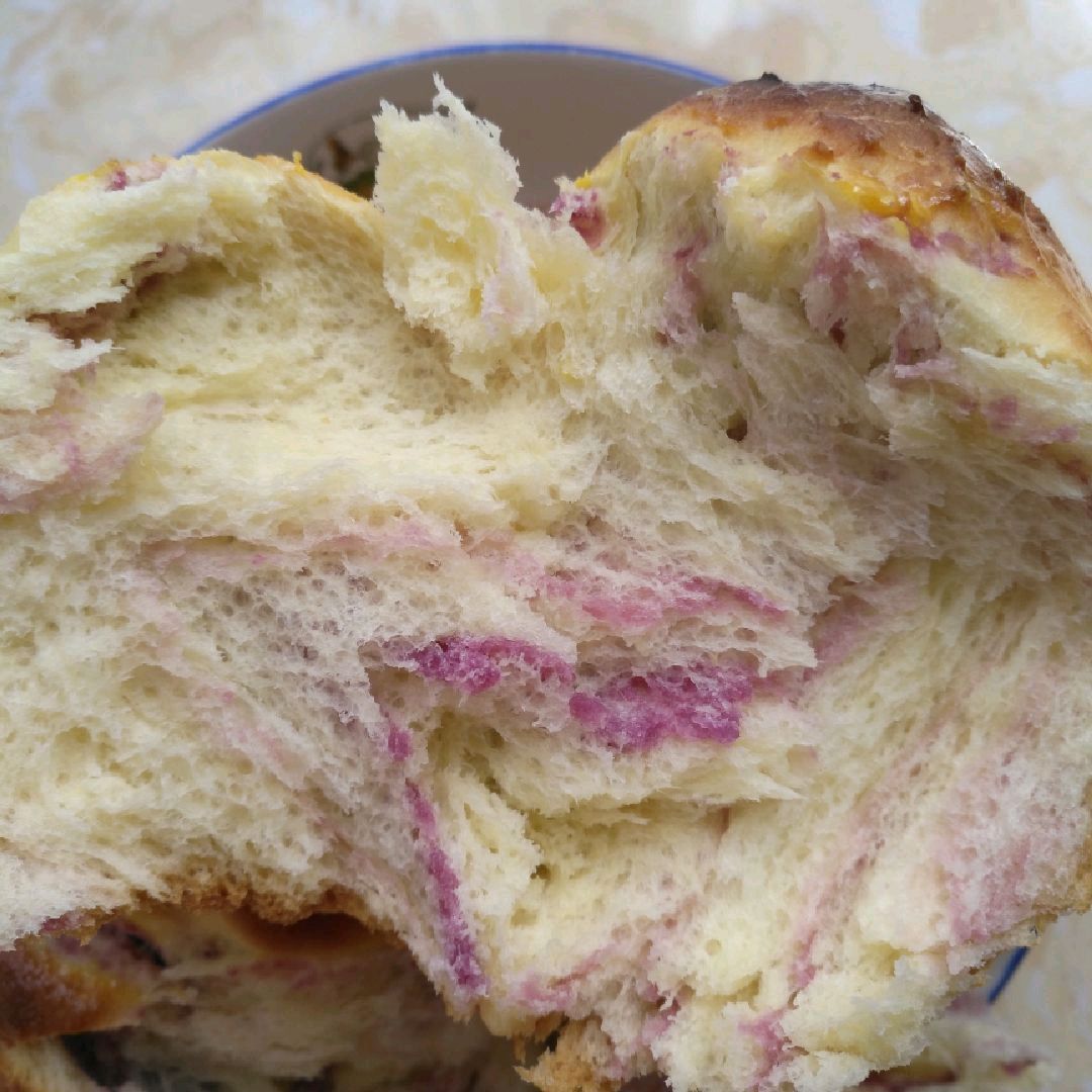 不需要揉出膜的紫薯手撕面包（百分百成功～）