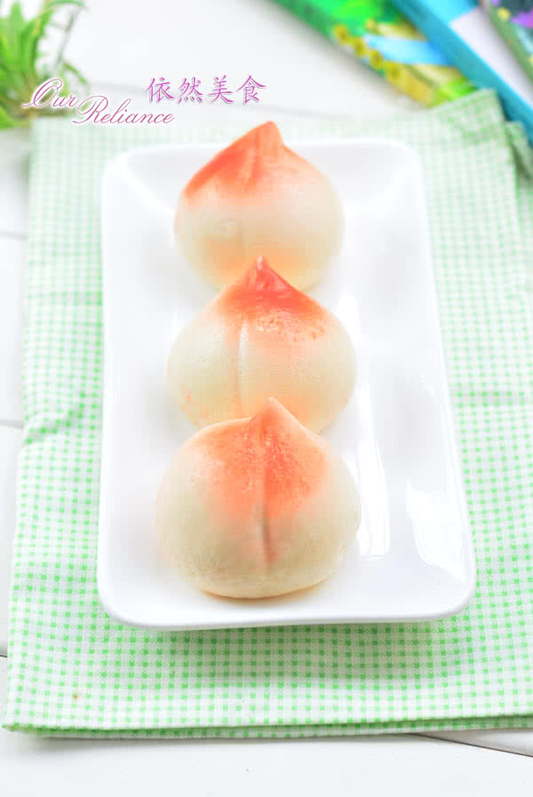 面食也可以美颜“寿桃馒头”