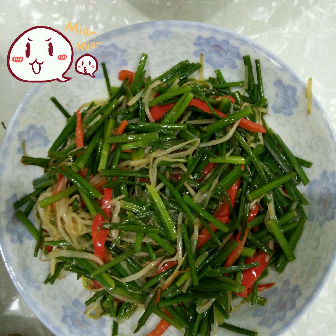 韭菜苔炒豆芽