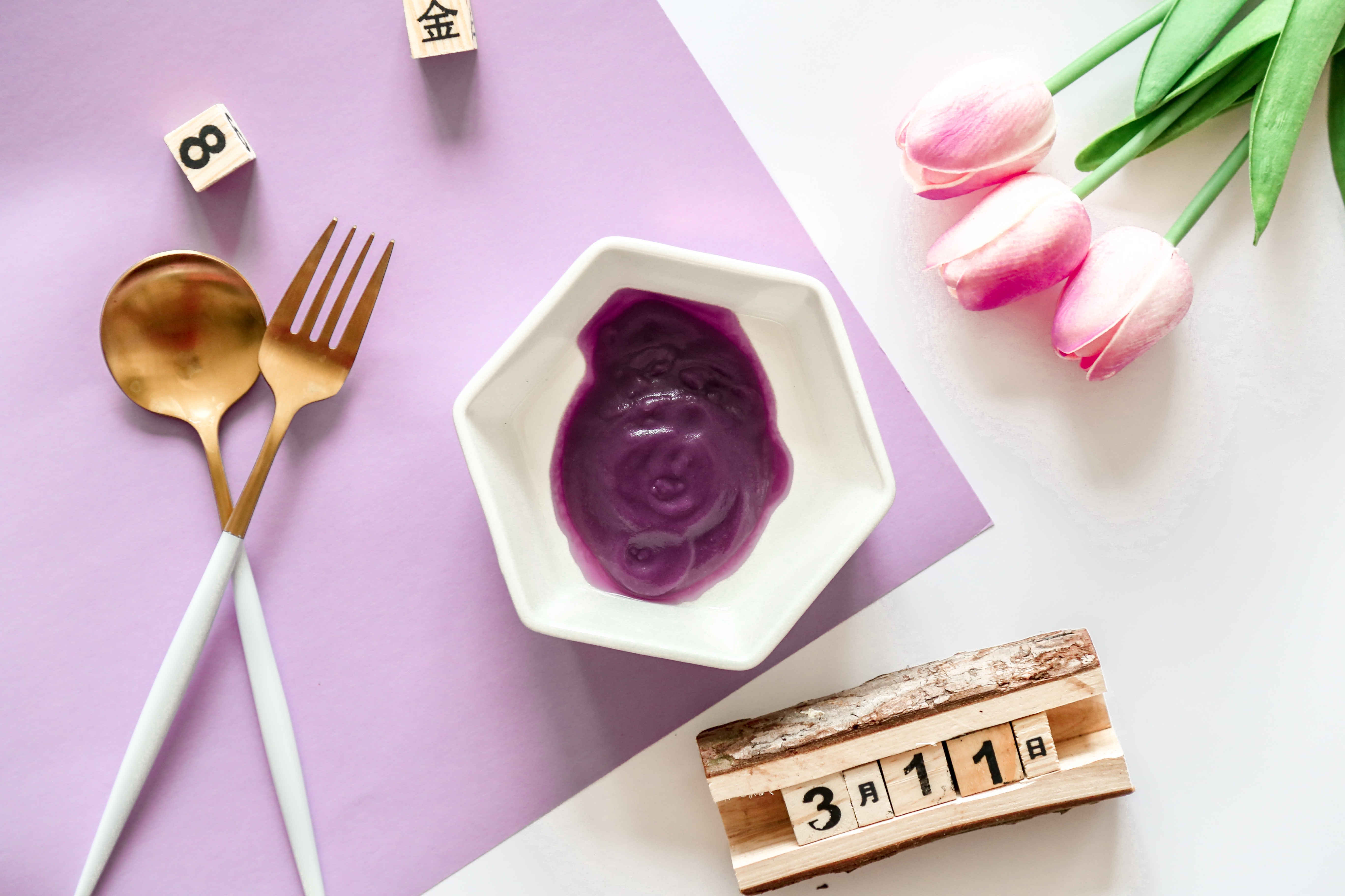 辅食日志 | 紫薯泥米糊