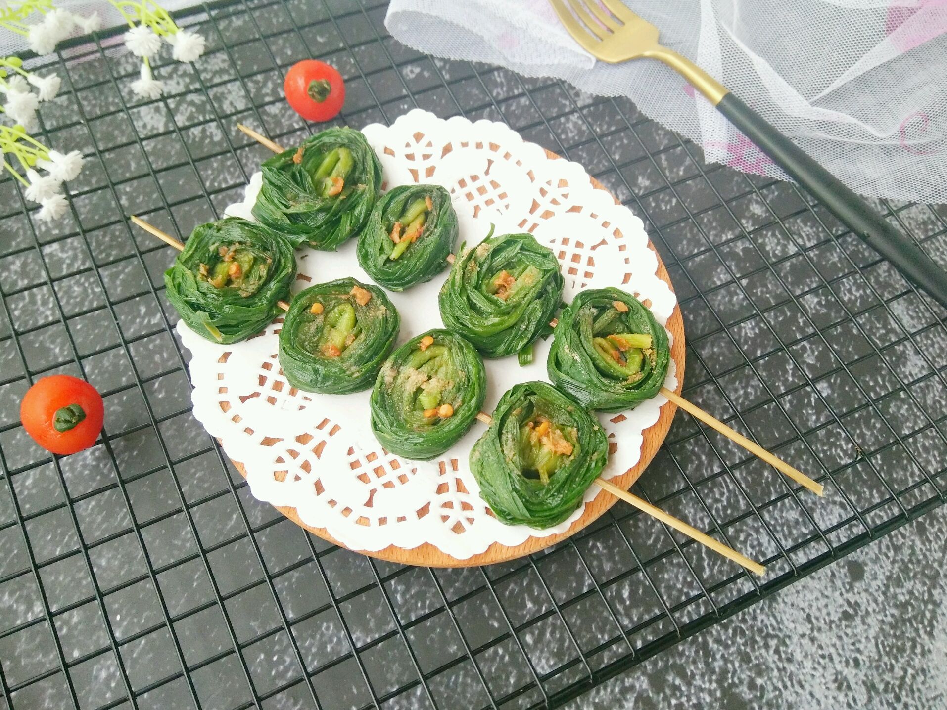 香烤韭菜卷