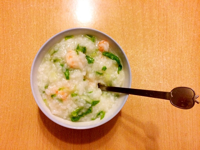 明虾青菜粥