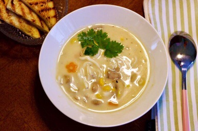银鱼蘑菇浓汤