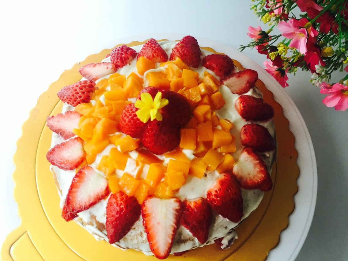 水果裸蛋糕-蛋糕预伴粉版