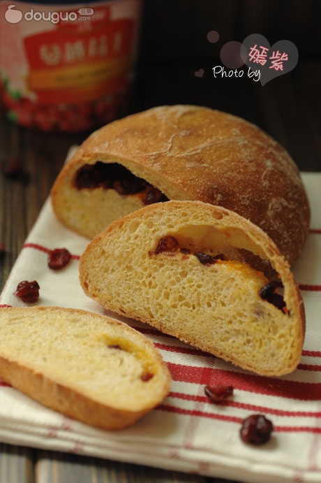 5分钟面包(6)-蔓越莓玉米面包(用铸铁锅烤欧式面包方法总结)