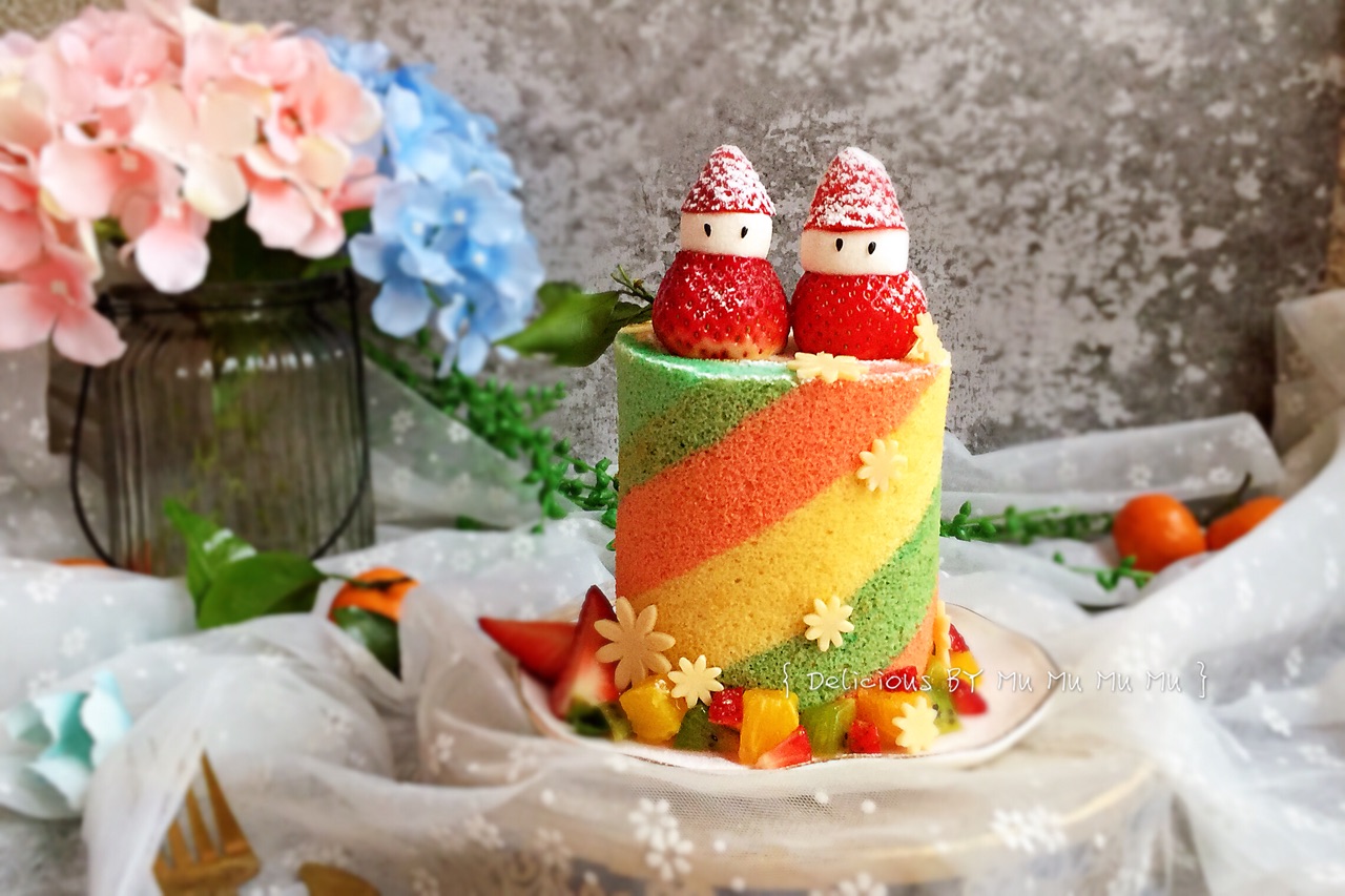 梦幻彩虹蛋糕卷
