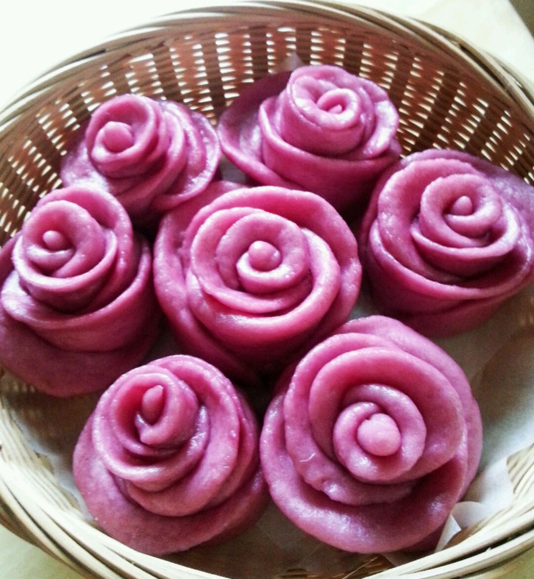 奶香紫薯玫瑰花卷