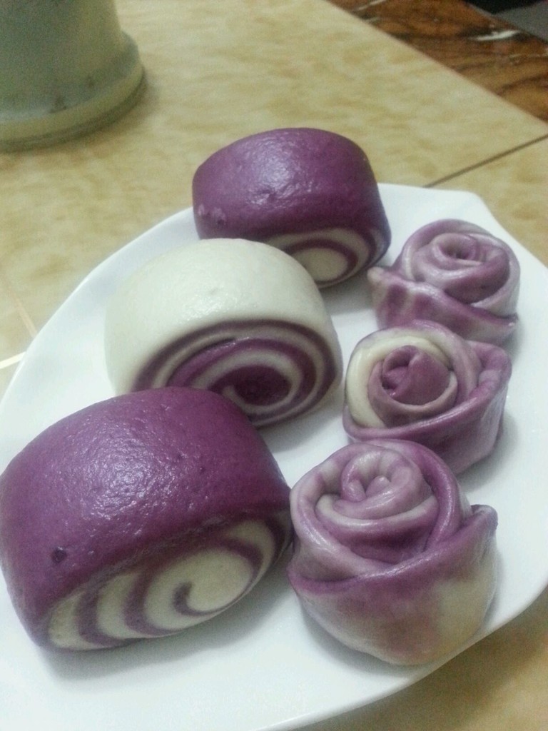 紫色的诱惑……紫薯花卷