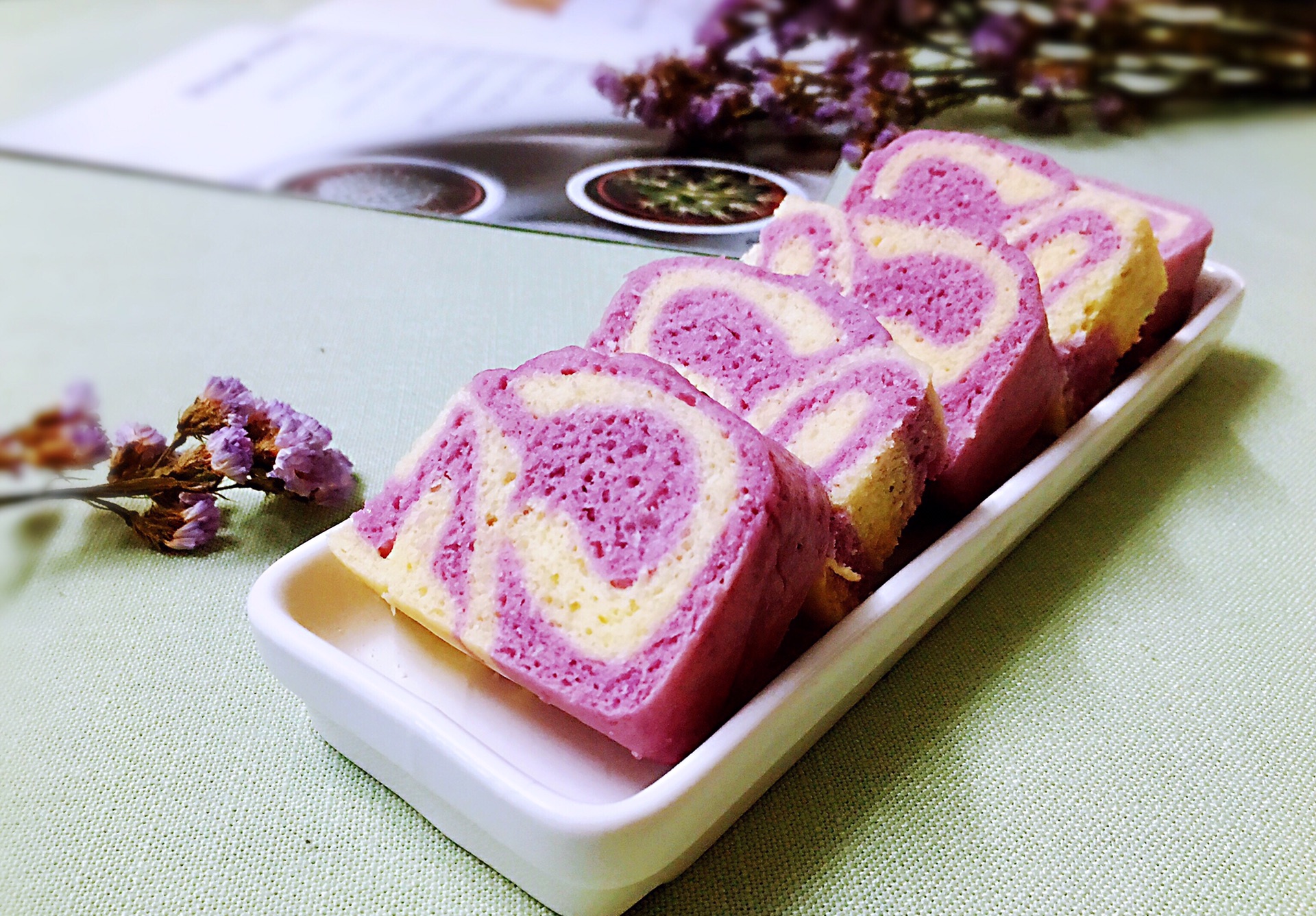 奶香大理石纹紫薯发糕