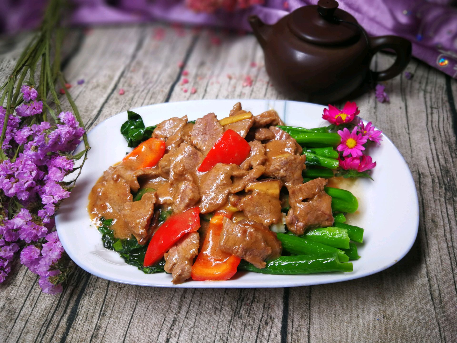 潮汕家乡菜——沙茶牛肉炒芥兰，不能忘却的味道