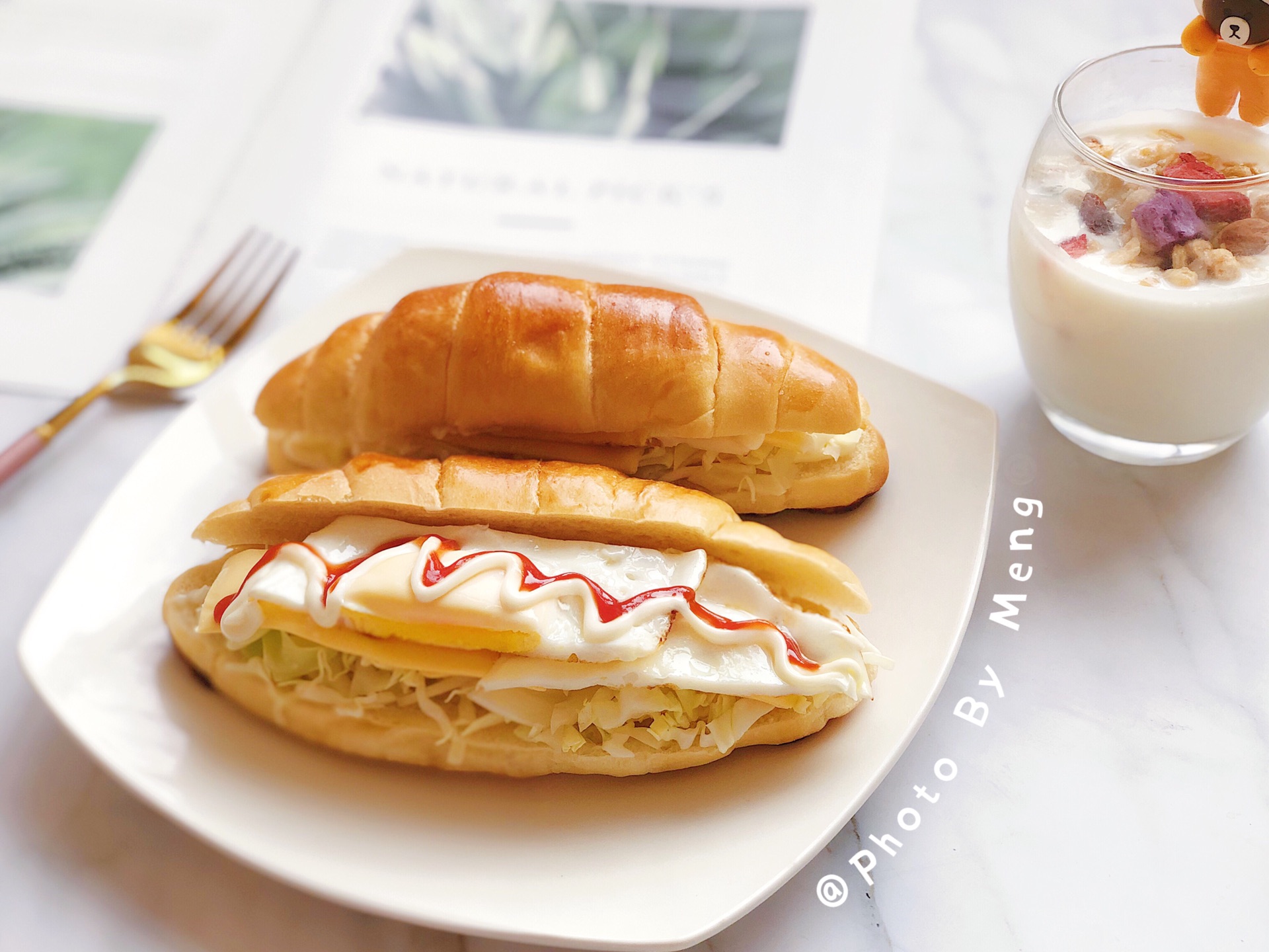 牛角包三明治——10分钟快手早餐