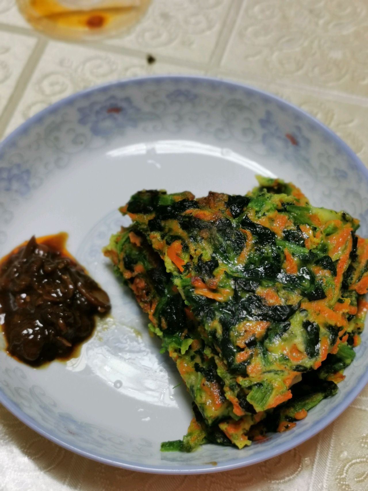 减脂餐——菠菜胡萝卜煎饼