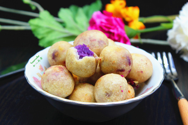 紫薯芋头丸子