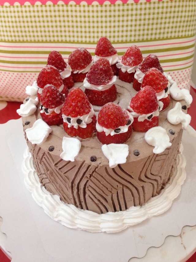 圣诞节树根草莓蛋糕