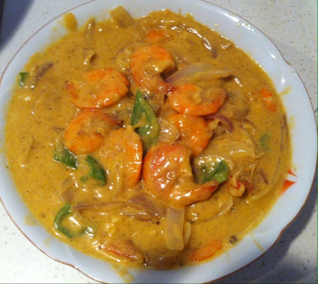 泰式红咖喱烩大虾