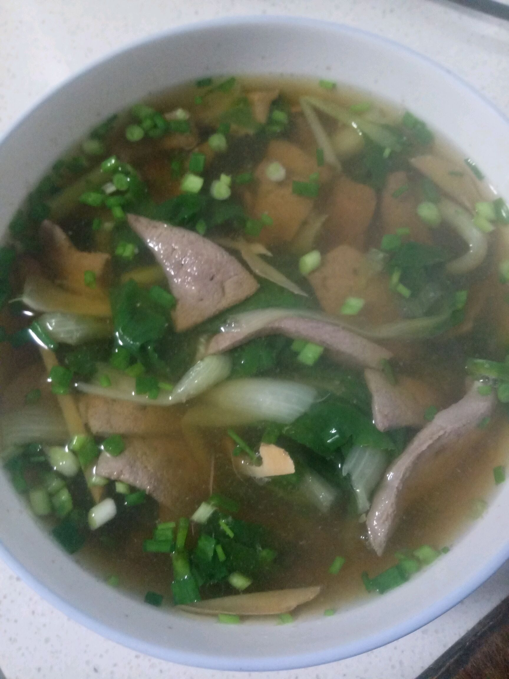 猪肝青菜汤
