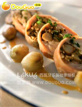 兔肉卷虾仁蘑菇