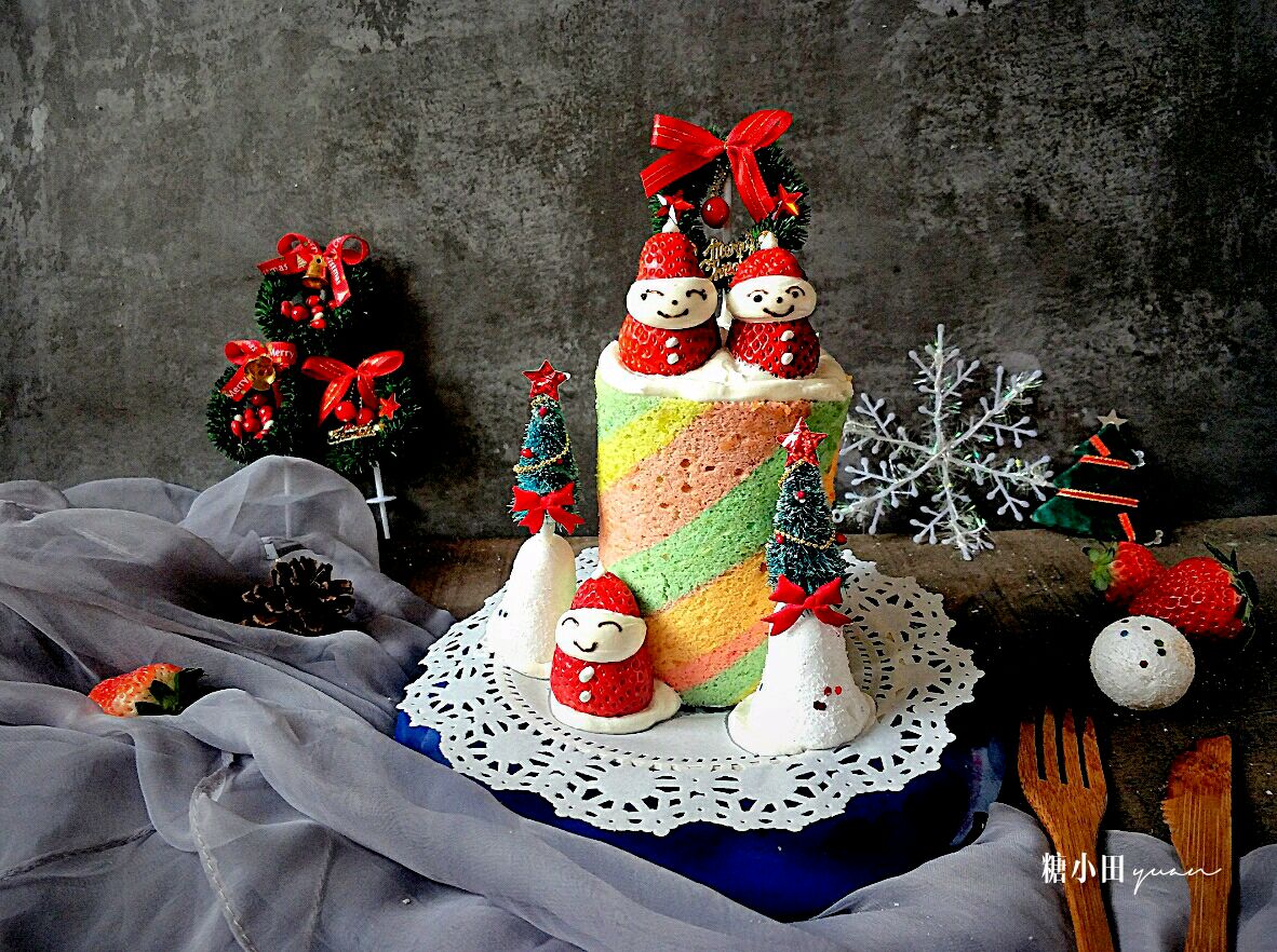 圣诞彩虹蛋糕