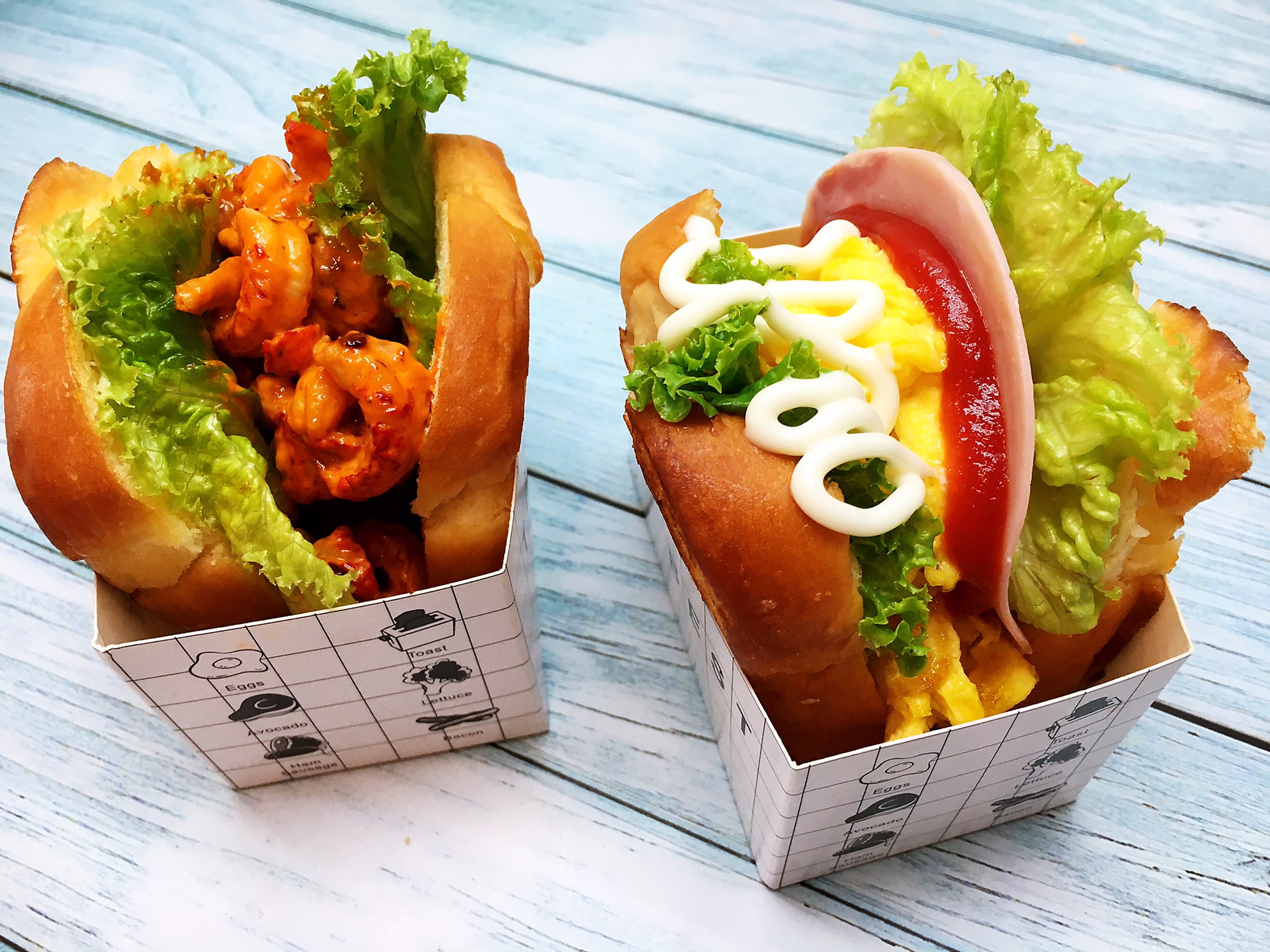 韩式网红三明治-滑蛋火腿