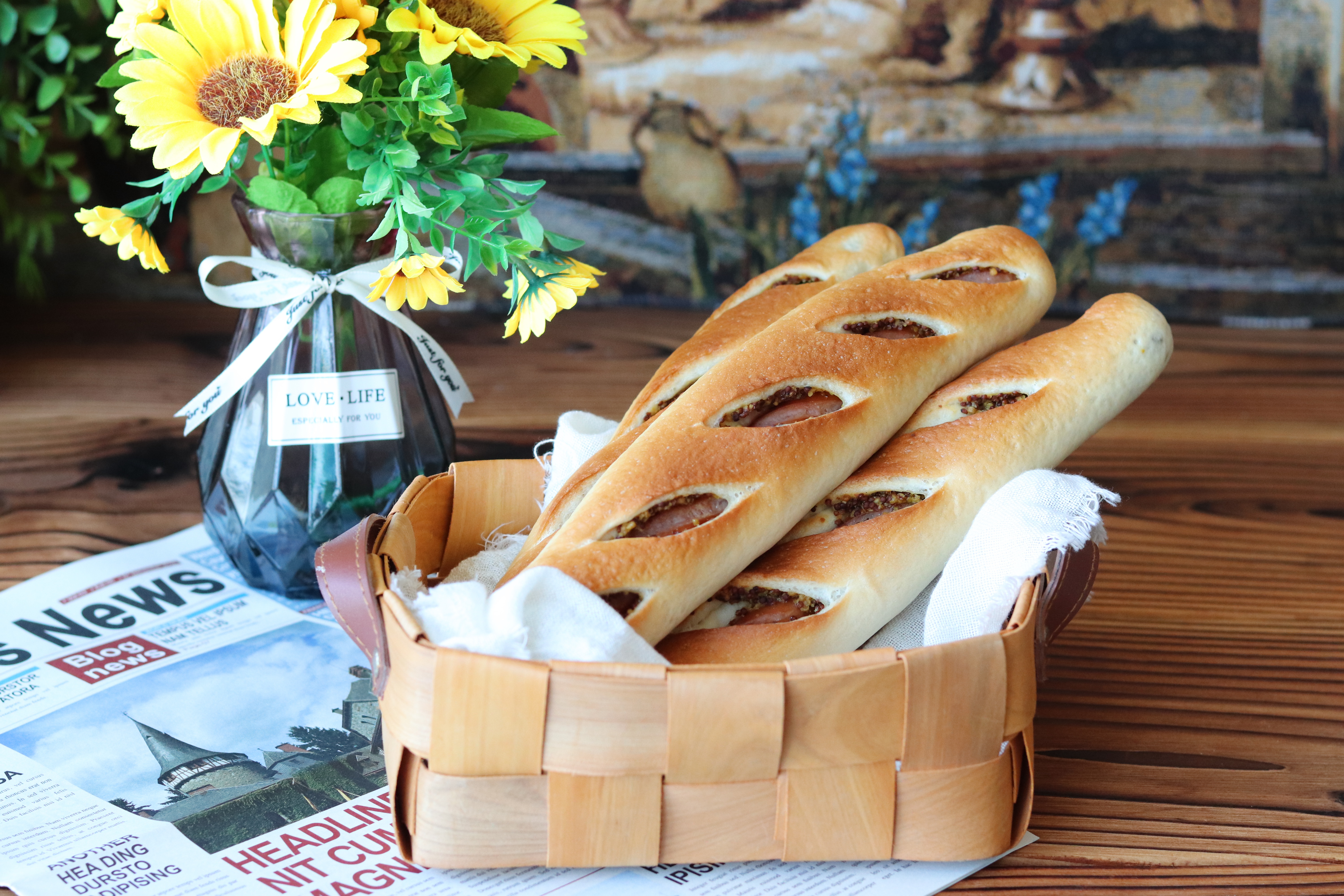 法式芥末籽香肠面包