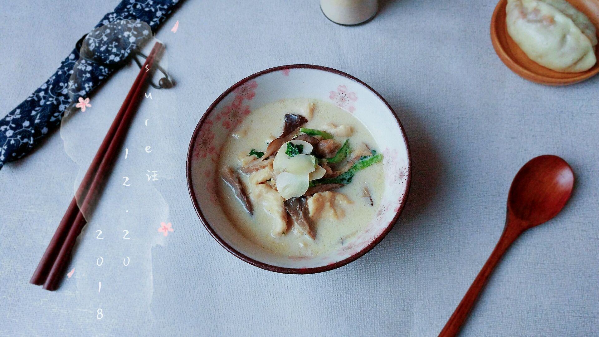 平菇蒜鸡豆浆菜